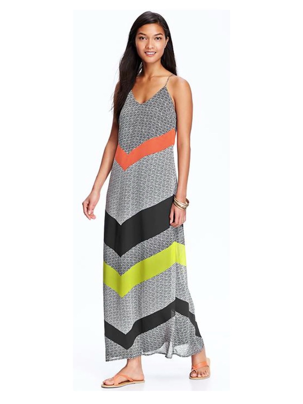 ☀️ Old Navy Chiffon Chevron Maxi Dress